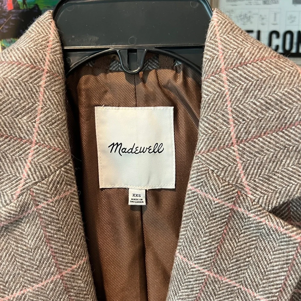 Madewell women’s Larsen blazer plaid jacket size XXS - Picture 3 of 12
